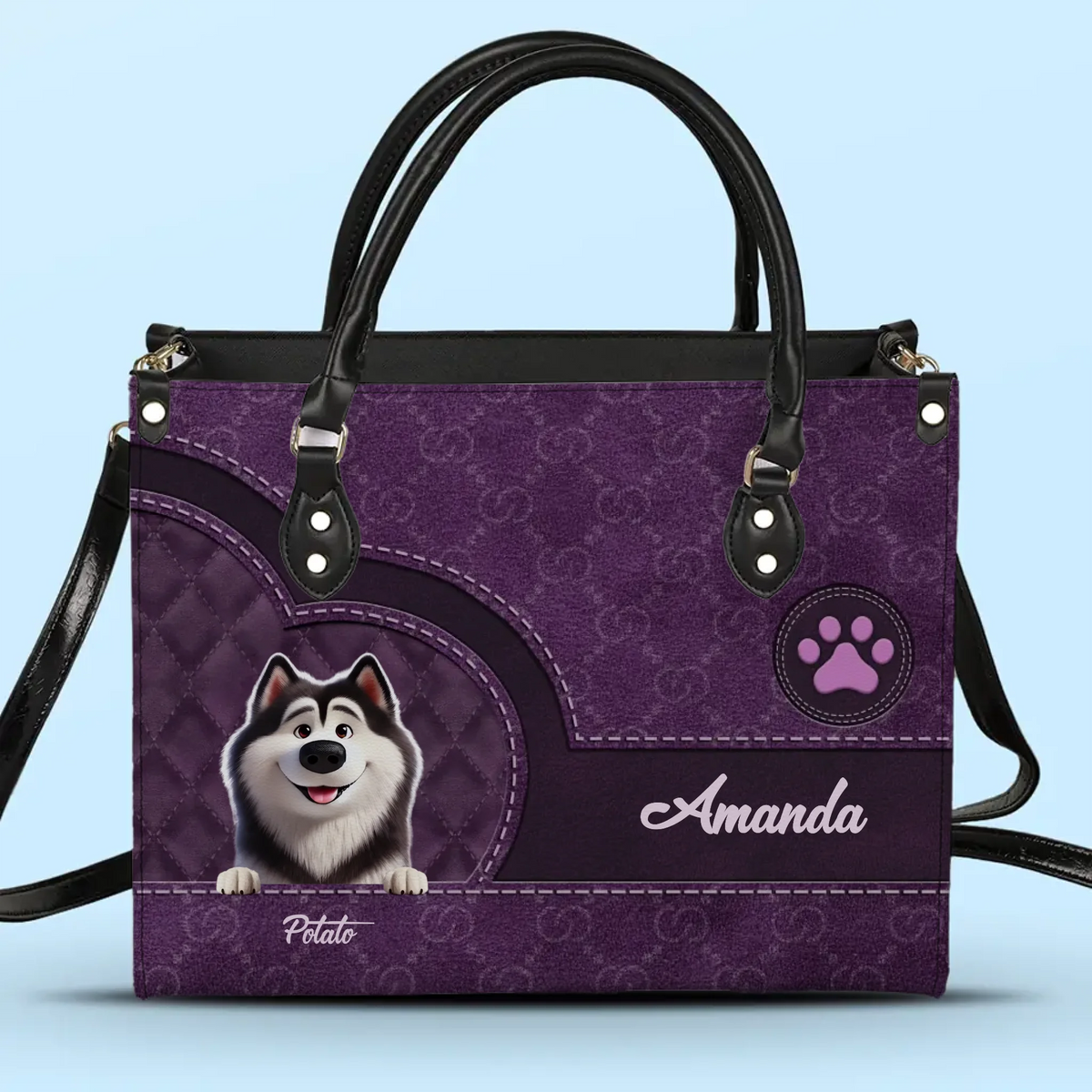 They May Be Pets, But They Own Our Hearts - Dog Personalized Custom Leather Handbag - Gift For Pet Owners, Pet Lovers