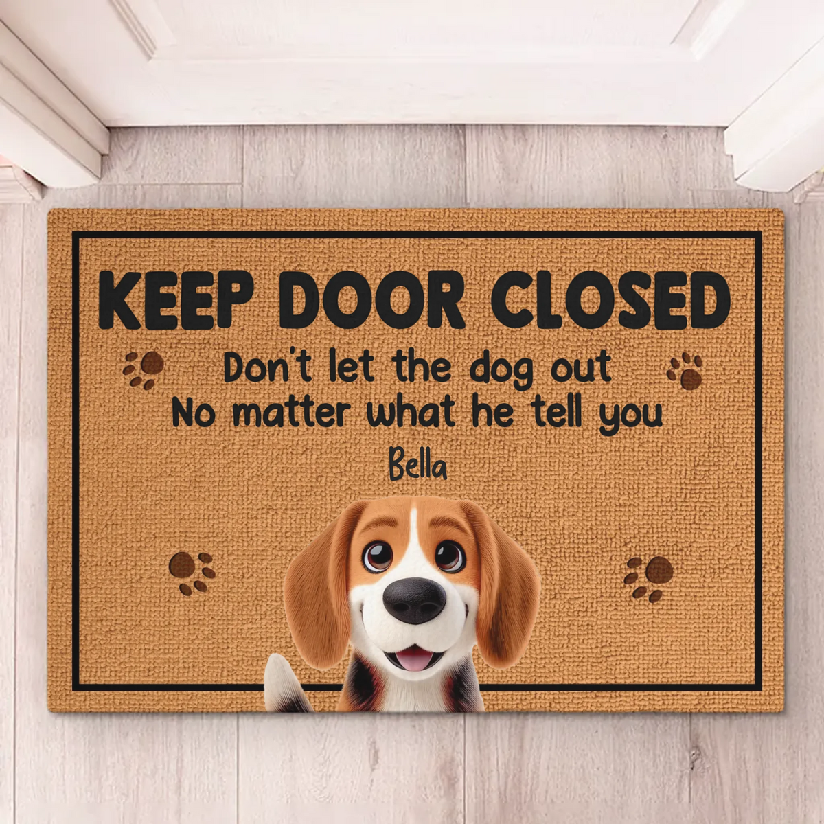 Door Closed, Don’t Trust The Cat - Dog & Cat Personalized Custom Home Decor Decorative Mat - House Warming Gift For Pet Owners, Pet Lovers