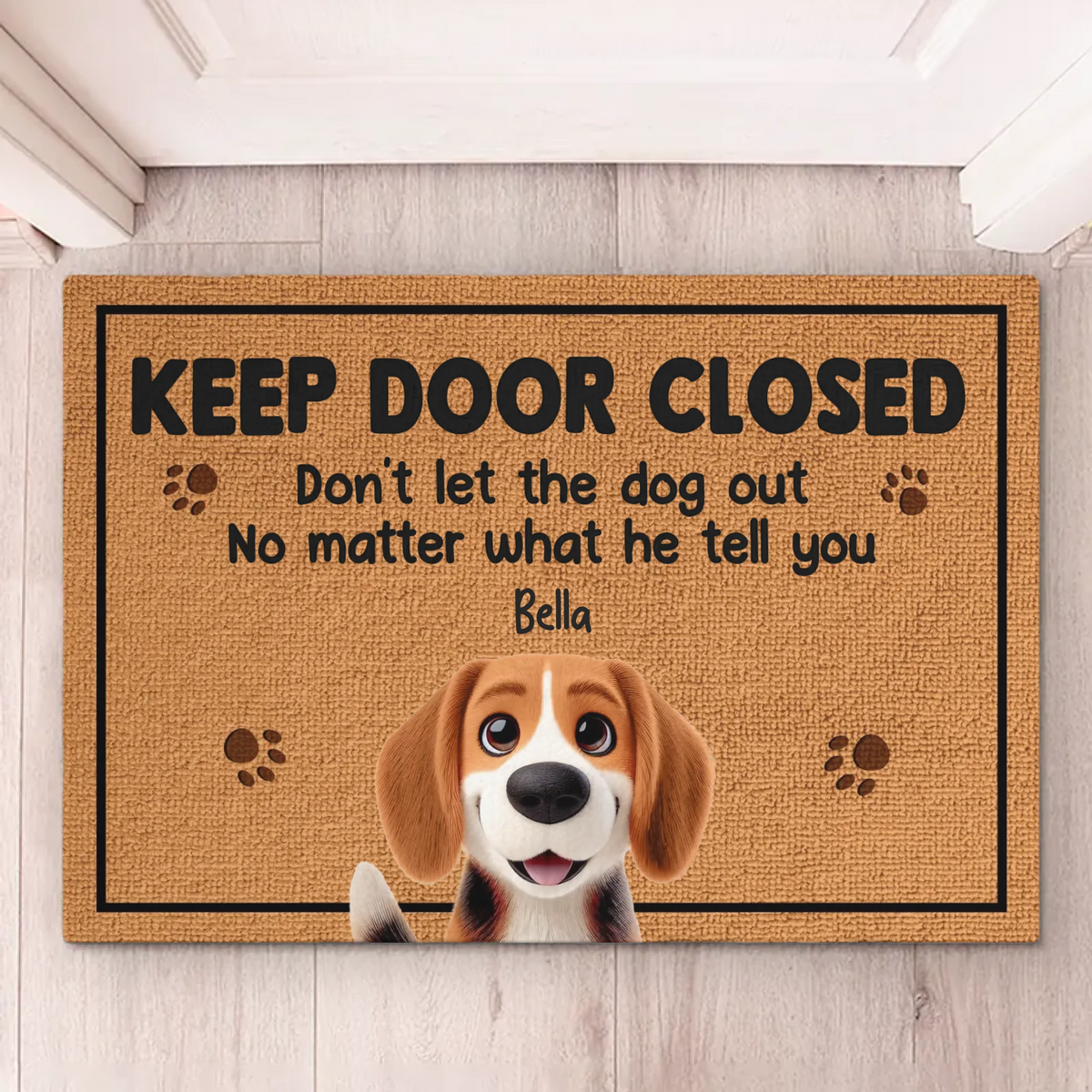 Door Closed, Don’t Trust The Cat - Dog & Cat Personalized Custom Home Decor Decorative Mat - House Warming Gift For Pet Owners, Pet Lovers