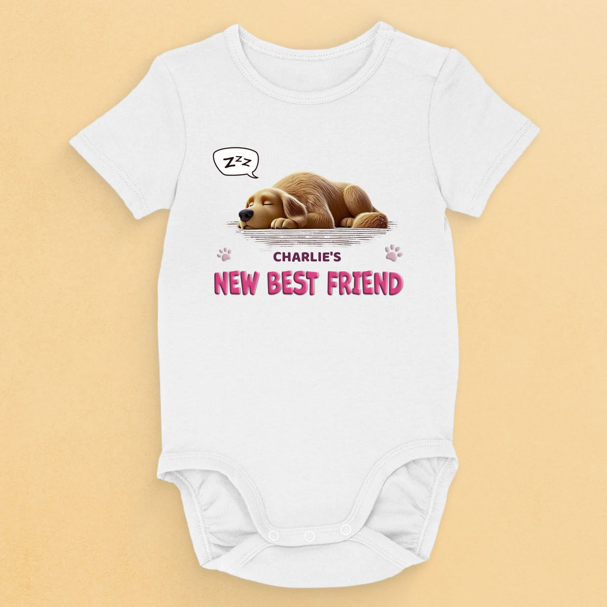 My New Best Friend - Dog Personalized Custom Baby Onesie - Baby Shower Gift, Gift For Pet Owners, Pet Lovers