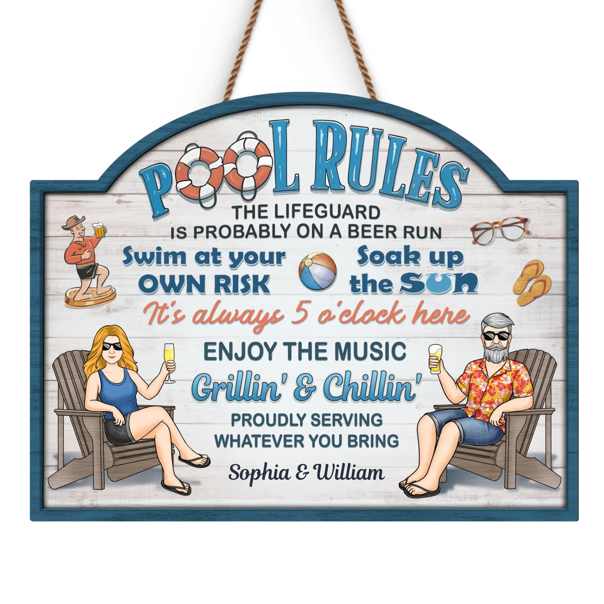 Our Love Is As Deep As This Pool - Couple Personalized Custom Home Decor Wood Sign - Gift For Husband Wife, Anniversary