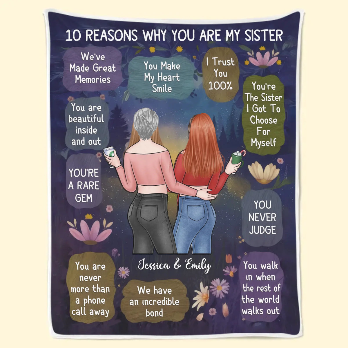 You're The Sister I Got To Choose For Myself - Bestie Personalized Custom Blanket - Gift For Best Friends, BFF, Sisters