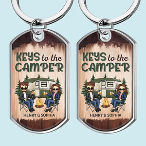 Keys To The Camper - Camping Personalized Custom Keychain - Gift For Couple, Husband Wife, Camping Lovers