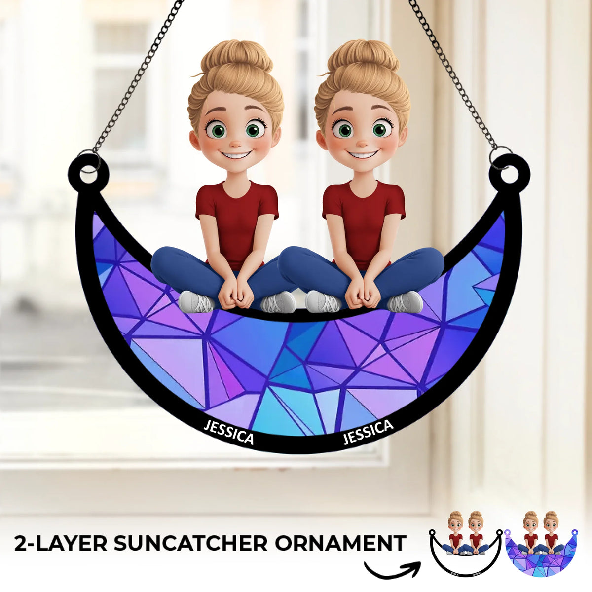 My First Home - Family Personalized Window Hanging Suncatcher Ornament - Gift For Mom