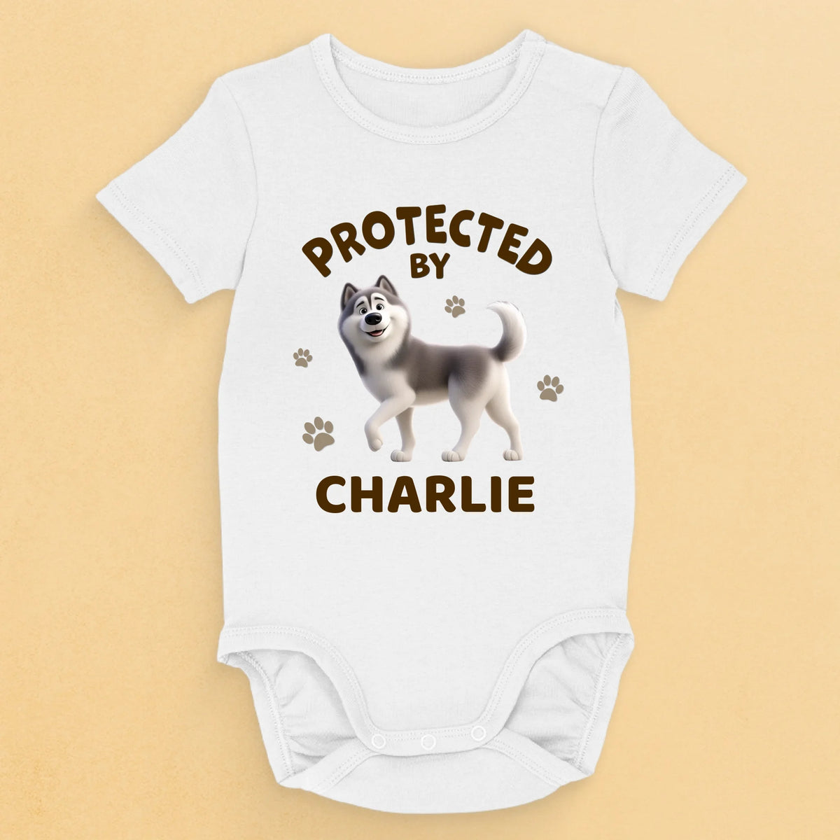 Furry Friends Make Life Brighter - Dog Personalized Custom Baby Onesie - Baby Shower Gift, Gift For Pet Owners, Pet Lovers