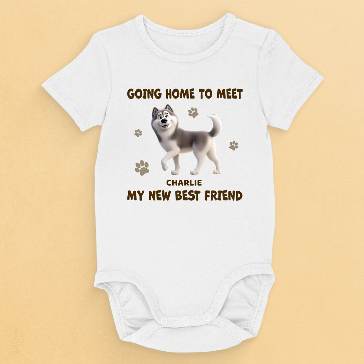 Home Is Where My Paw Friend is - Dog Personalized Custom Baby Onesie - Baby Shower Gift, Gift For Pet Owners, Pet Lovers