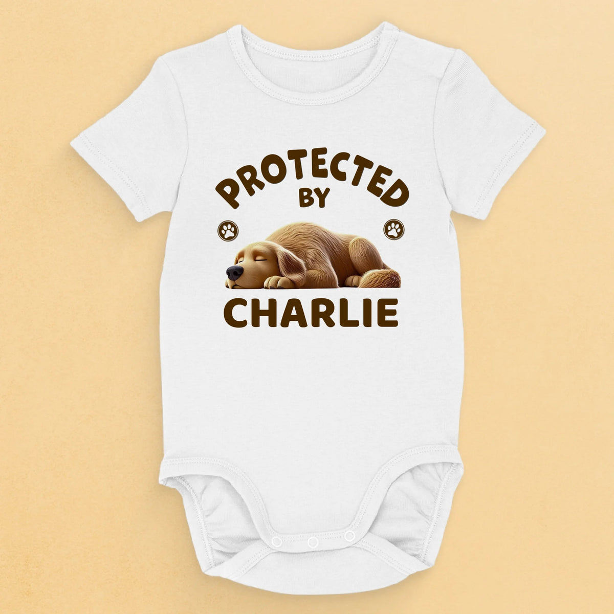 Happy To Be With You - Dog Personalized Custom Baby Onesie - Baby Shower Gift, Gift For Pet Owners, Pet Lovers