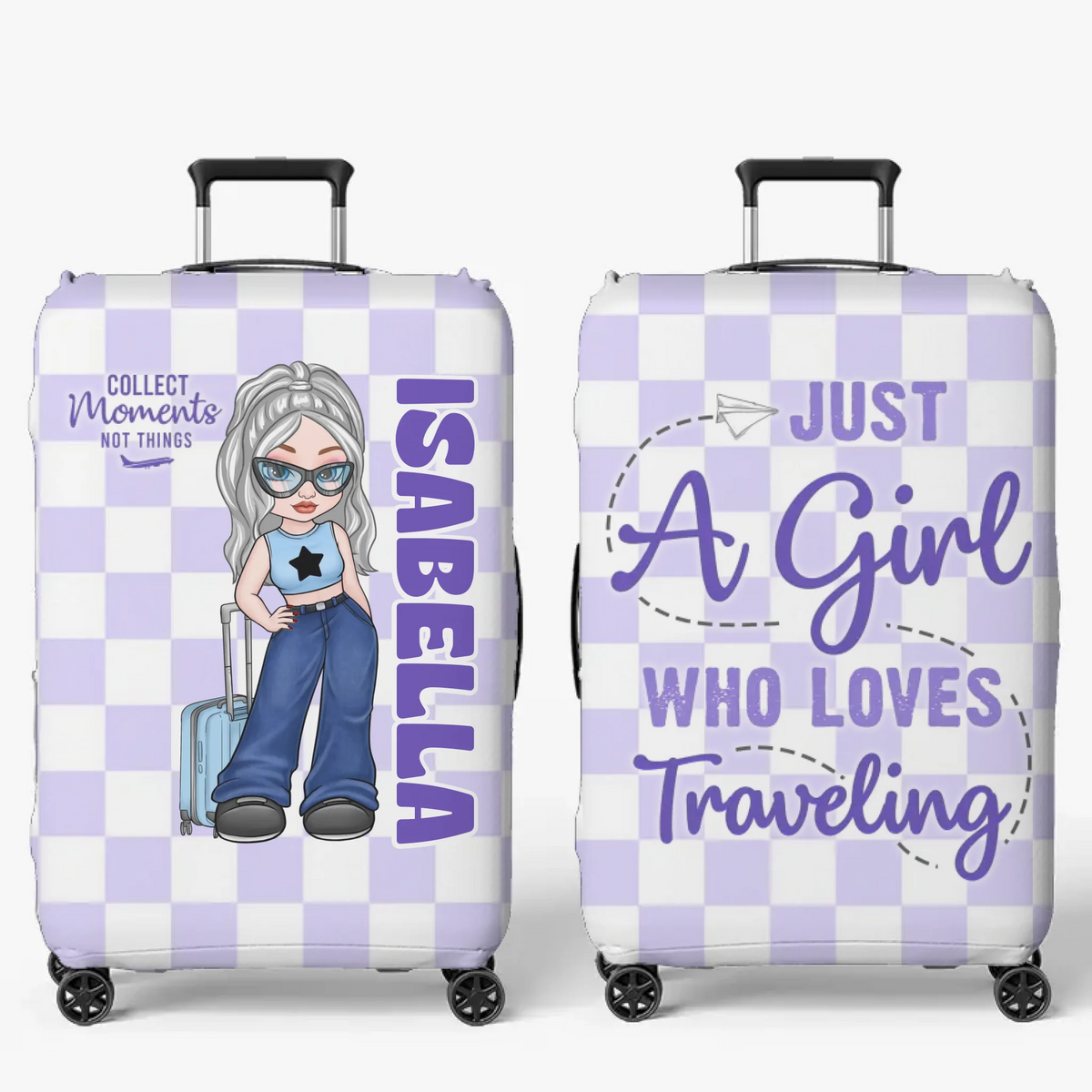 A Simple Yet Meaningful Way To Celebrate Their Adventures - Travel Personalized Custom Luggage Cover - Summer Vacation Gift, Gift For Adventure Travel Lovers