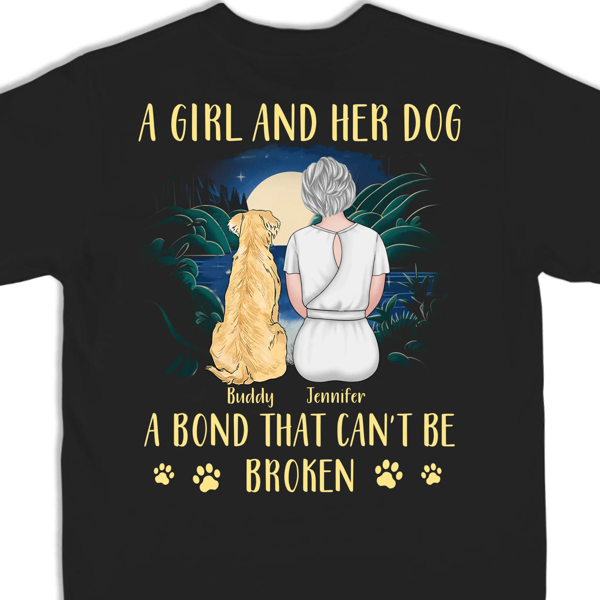 Paws, Love, And Endless Adventures - Dog Personalized Custom Back Printed Unisex T-shirt, Hoodie, Sweatshirt - Gift For Pet Owners, Pet Lovers