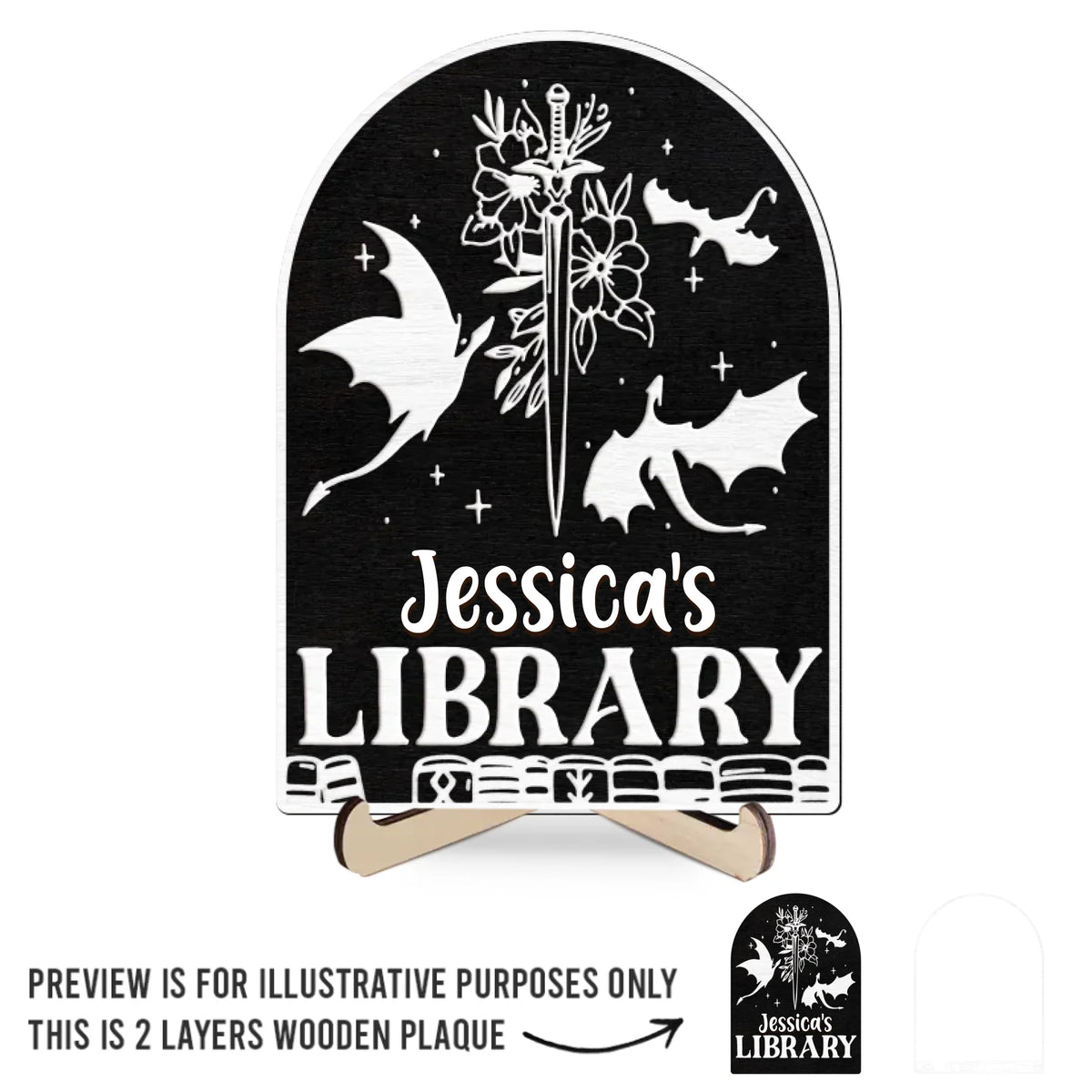 Let Your Words Take Wing And Inspire - Family Personalized Custom 2-Layered Wooden Plaque With Stand - Gift For Yourself, Best Friends, Siblings, Family Members