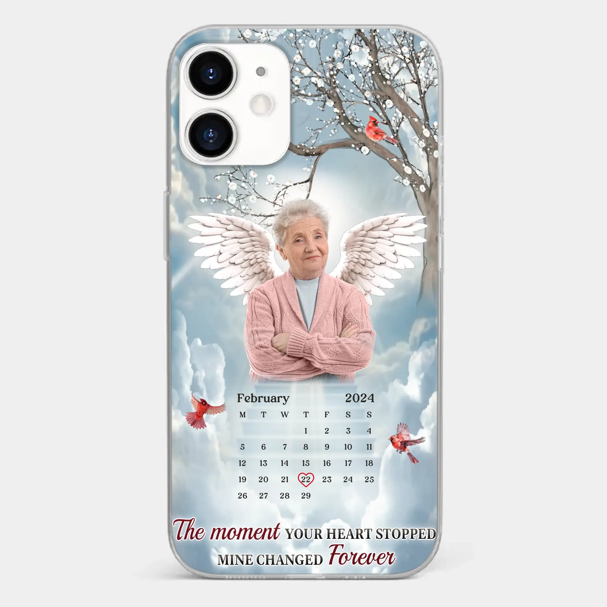 Custom Photo In Our Hearts, You Live On - Memorial Personalized Custom Clear Phone Case - Sympathy Gift For Family Members
