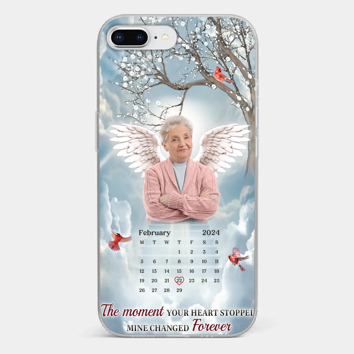 Custom Photo In Our Hearts, You Live On - Memorial Personalized Custom Clear Phone Case - Sympathy Gift For Family Members