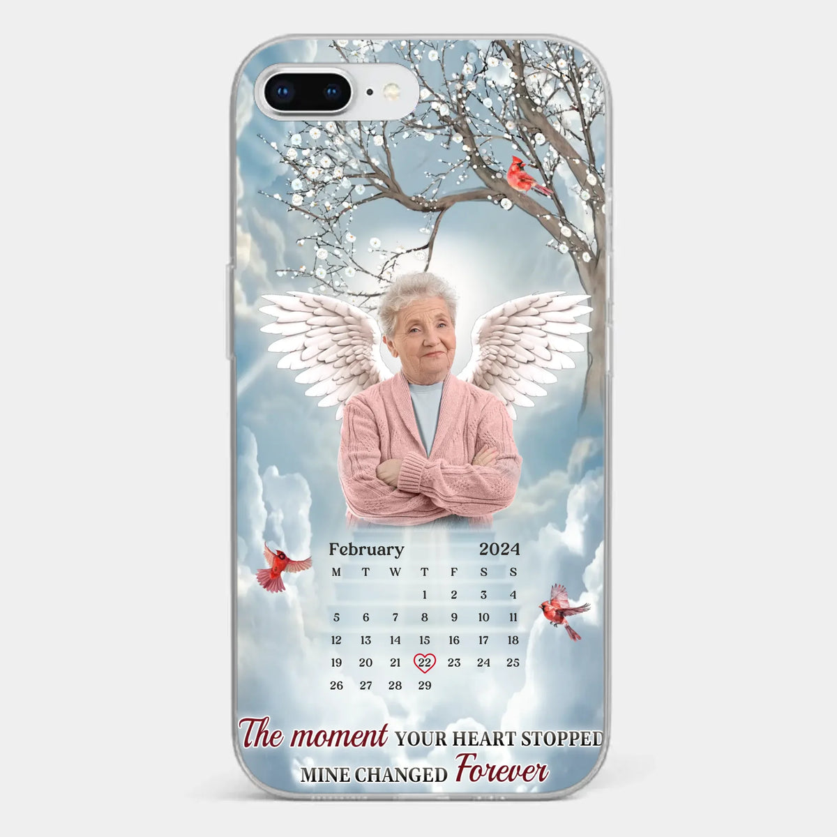 Custom Photo In Our Hearts, You Live On - Memorial Personalized Custom Clear Phone Case - Sympathy Gift For Family Members