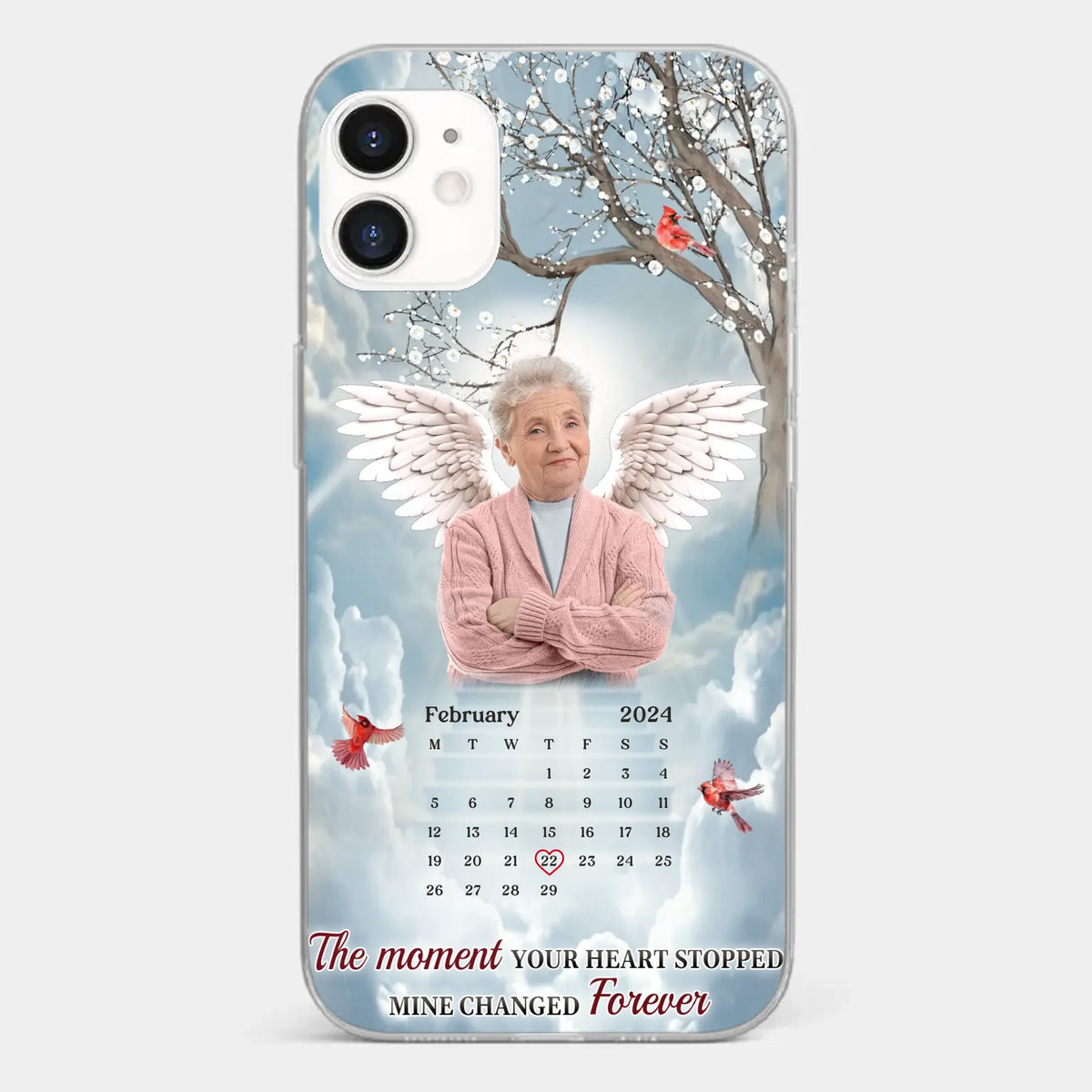 Custom Photo In Our Hearts, You Live On - Memorial Personalized Custom Clear Phone Case - Sympathy Gift For Family Members
