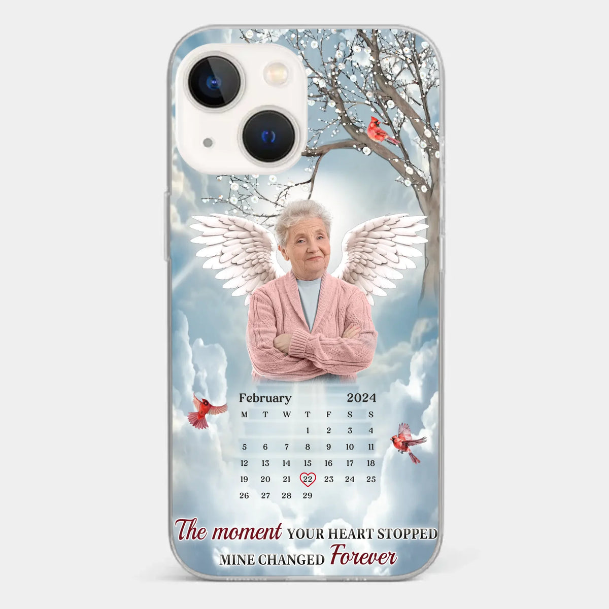 Custom Photo In Our Hearts, You Live On - Memorial Personalized Custom Clear Phone Case - Sympathy Gift For Family Members