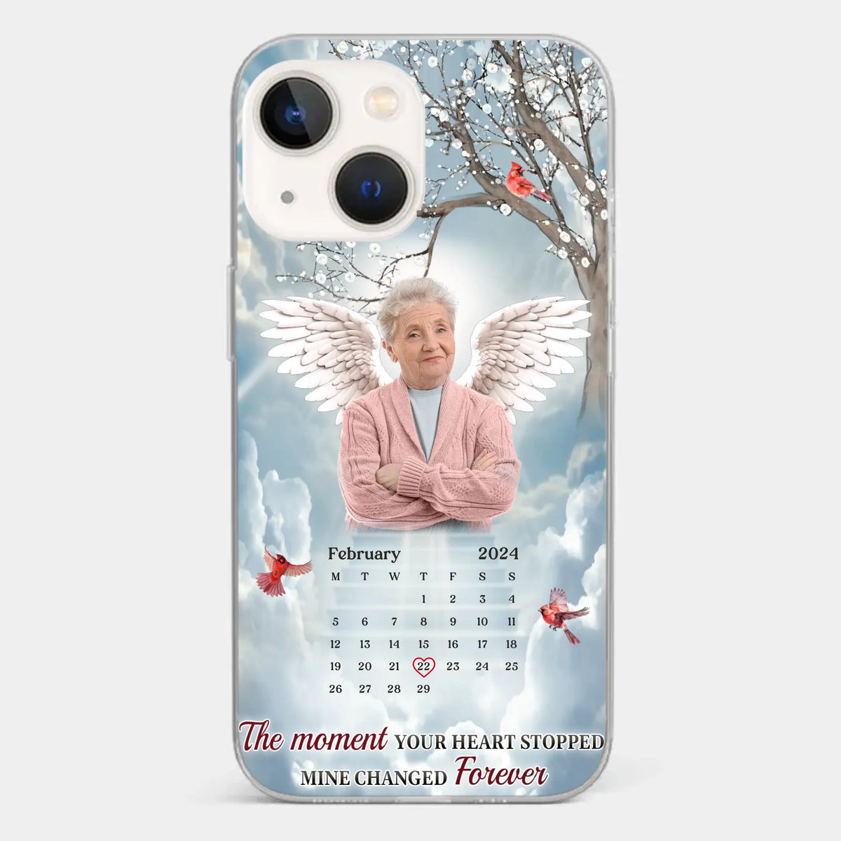 Custom Photo In Our Hearts, You Live On - Memorial Personalized Custom Clear Phone Case - Sympathy Gift For Family Members