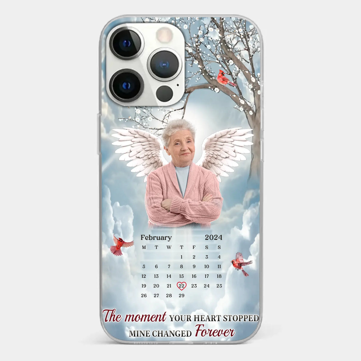 Custom Photo In Our Hearts, You Live On - Memorial Personalized Custom Clear Phone Case - Sympathy Gift For Family Members