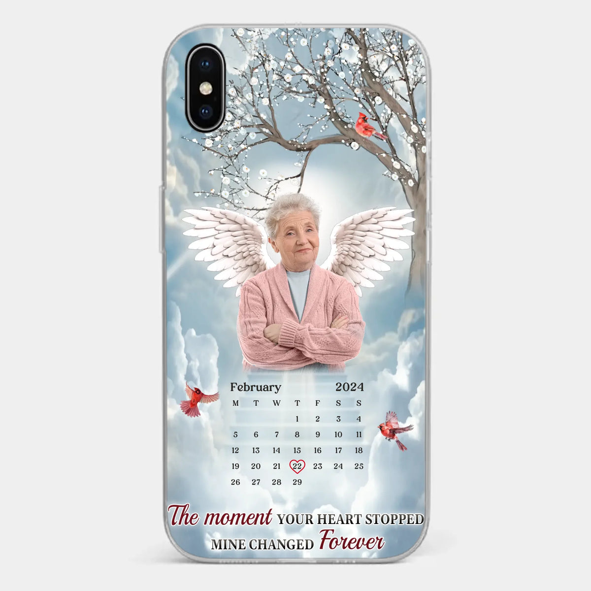 Custom Photo In Our Hearts, You Live On - Memorial Personalized Custom Clear Phone Case - Sympathy Gift For Family Members