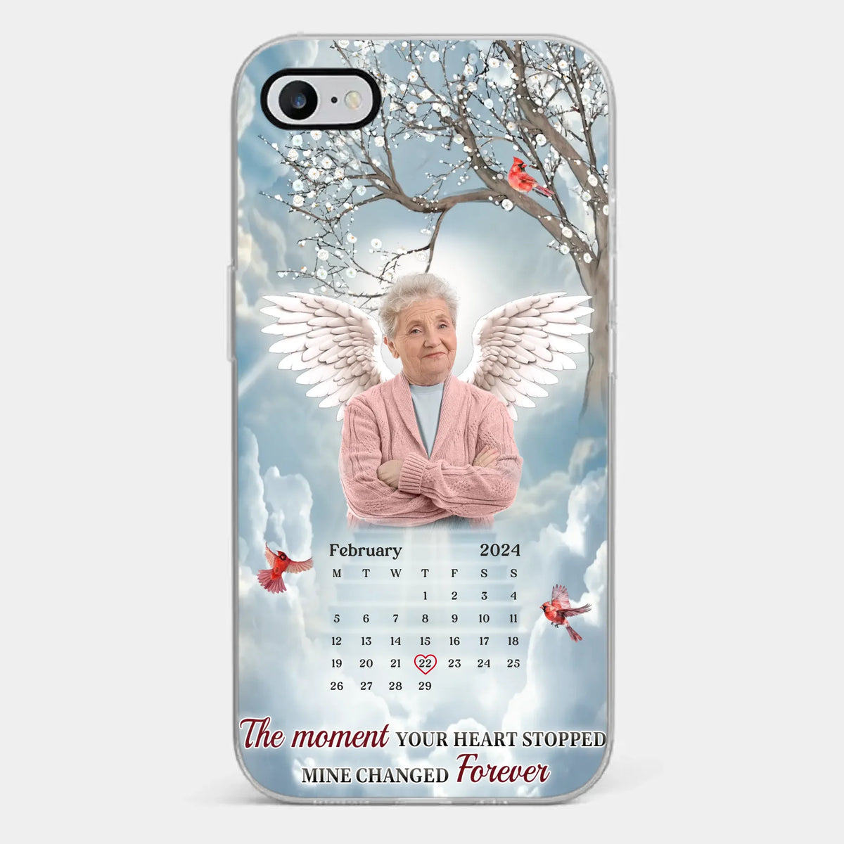 Custom Photo In Our Hearts, You Live On - Memorial Personalized Custom Clear Phone Case - Sympathy Gift For Family Members