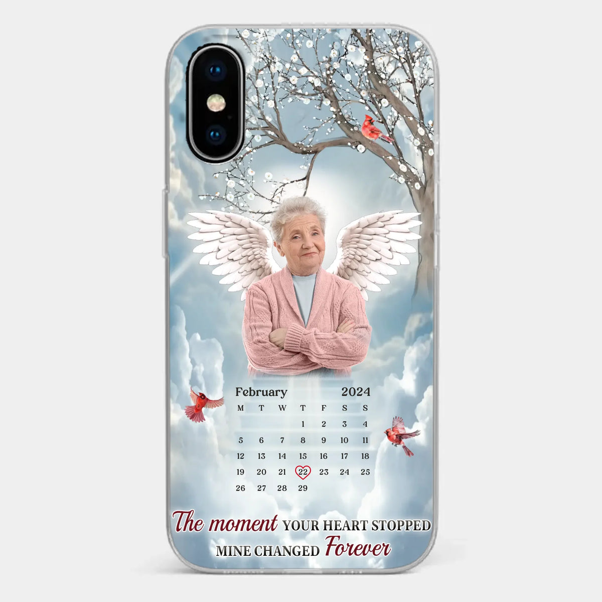Custom Photo In Our Hearts, You Live On - Memorial Personalized Custom Clear Phone Case - Sympathy Gift For Family Members