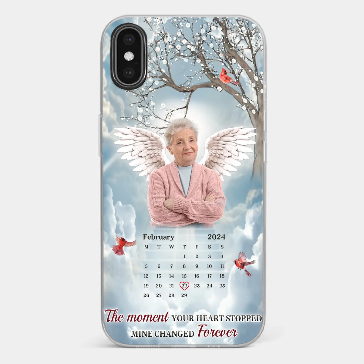 Custom Photo In Our Hearts, You Live On - Memorial Personalized Custom Clear Phone Case - Sympathy Gift For Family Members