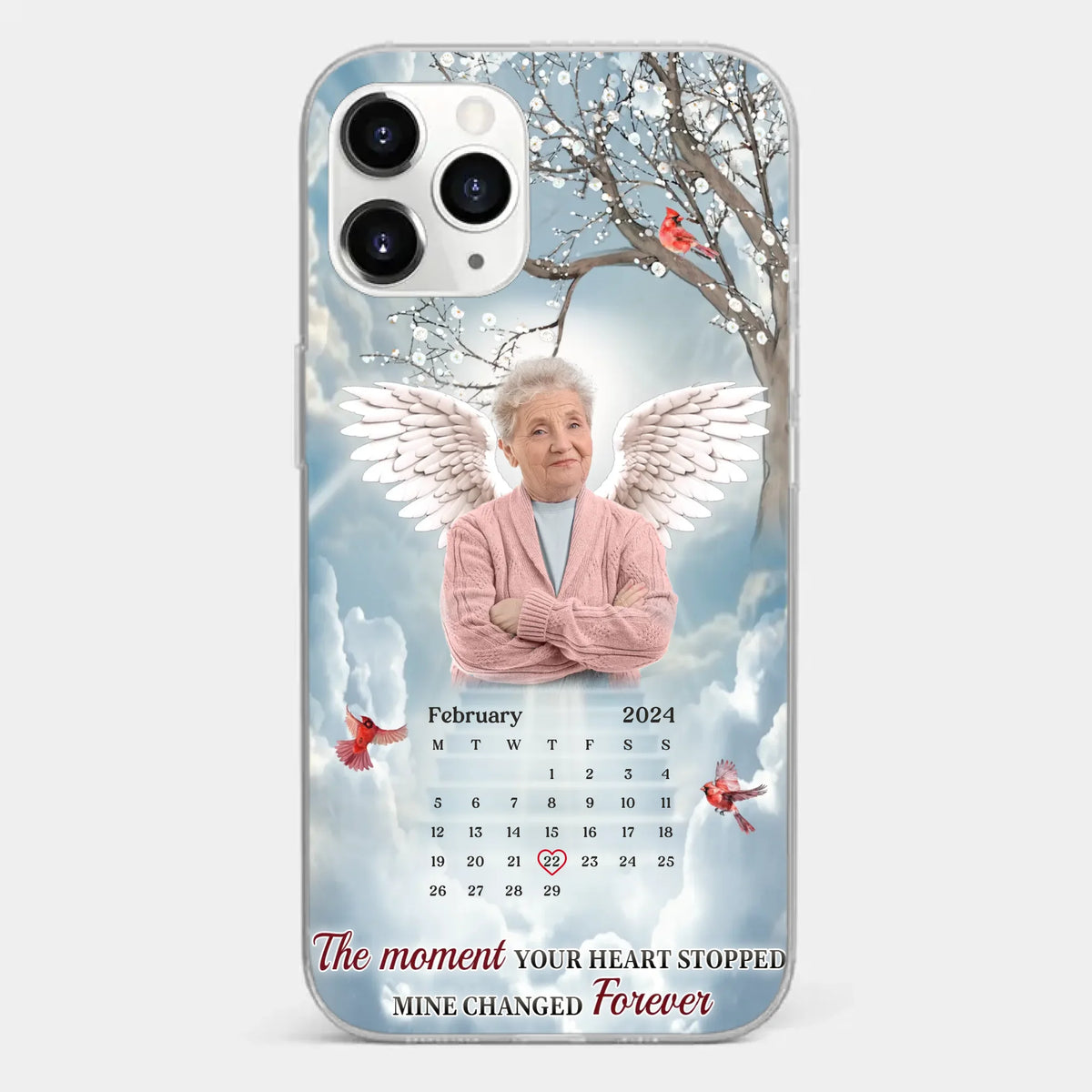 Custom Photo In Our Hearts, You Live On - Memorial Personalized Custom Clear Phone Case - Sympathy Gift For Family Members