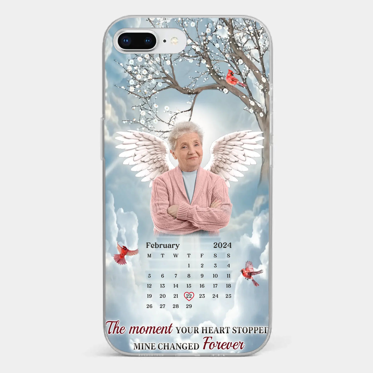 Custom Photo In Our Hearts, You Live On - Memorial Personalized Custom Clear Phone Case - Sympathy Gift For Family Members