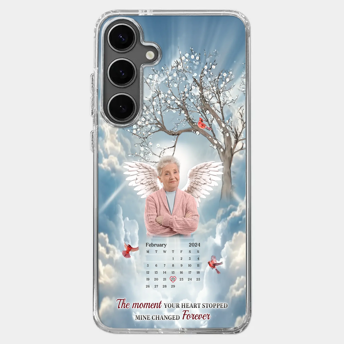 Custom Photo In Our Hearts, You Live On - Memorial Personalized Custom Clear Phone Case - Sympathy Gift For Family Members