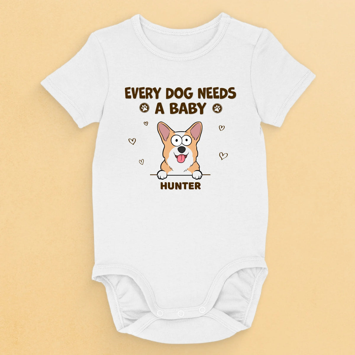 A Sweet Way To Celebrate Your Baby And Furry Friend - Dog Personalized Custom Baby Onesie - Baby Shower Gift, Gift For Pet Owners, Pet Lovers