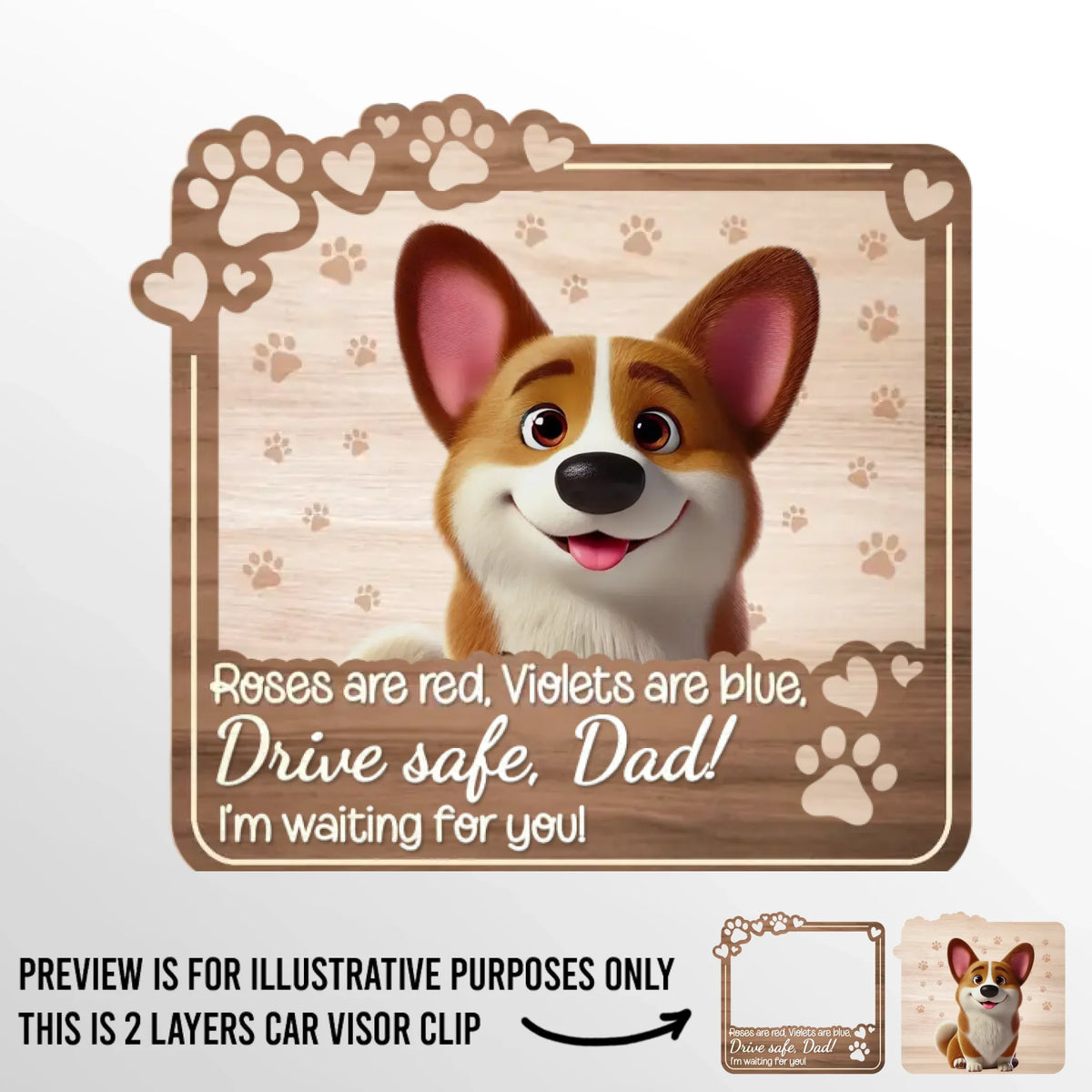 Drive Safe, Paws Are Waiting - Dog & Cat Personalized Custom Car Visor Clip - Gift For Pet Owners, Pet Lovers