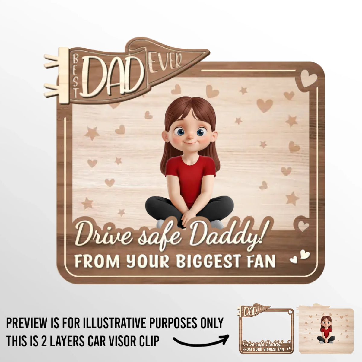 Drive With Love, Arrive With Smiles - Family Personalized Custom Car Visor Clip - Gift For Family Members