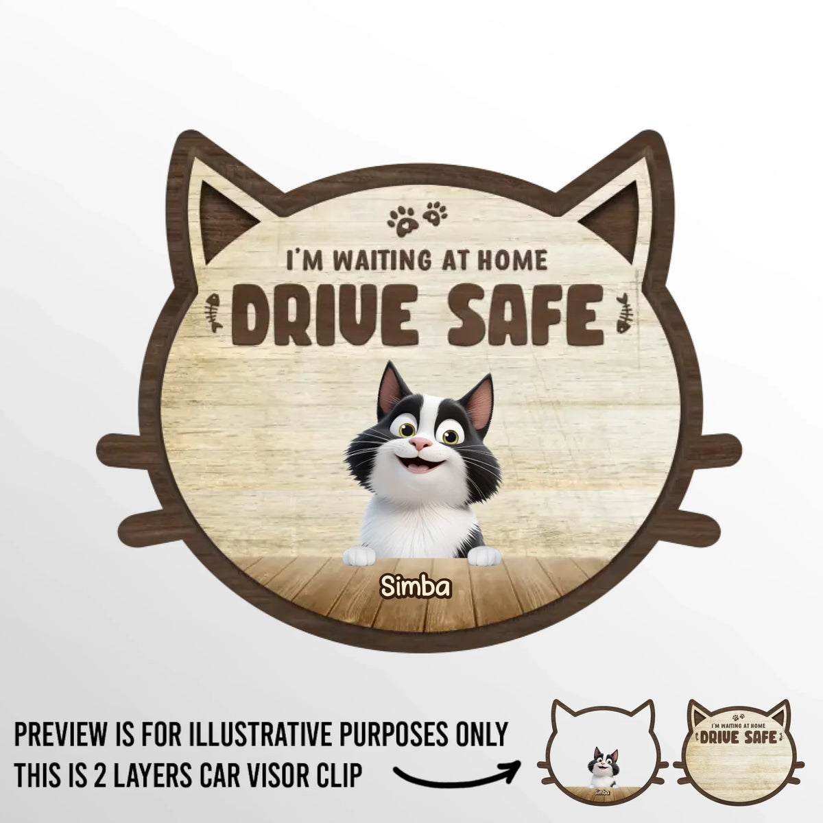 Arrive Safe, Cuddle Later - Cat Personalized Custom Car Visor Clip - Gift For Pet Owners, Pet Lovers