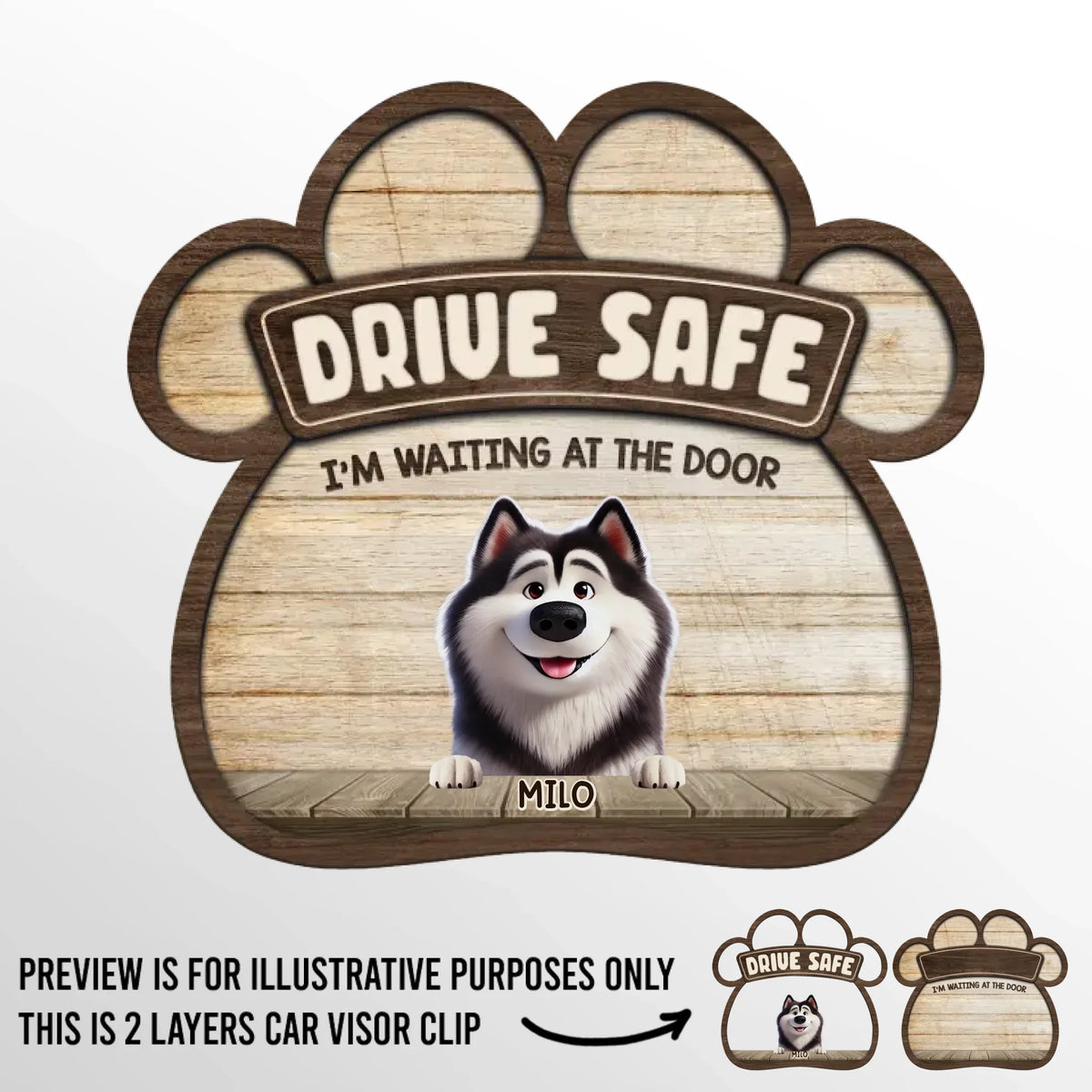 Buckle Up And Get Home To Furry Hugs - Dog Personalized Custom Car Visor Clip - Gift For Pet Owners, Pet Lovers