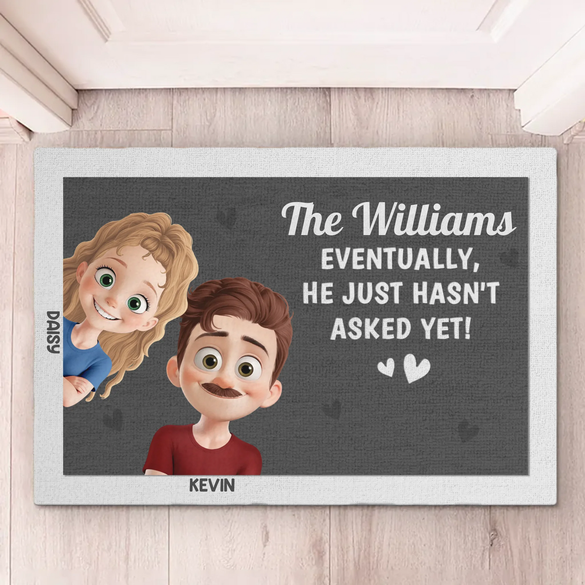 Our Love Writes Its Own Story - Couple Personalized Custom Home Decor Decorative Mat - House Warming Gift For Husband Wife, Anniversary