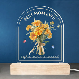 Best Mom Ever - Family  Personalized Custom Shaped 3D LED Light - Mother's Day, Gift For Mom