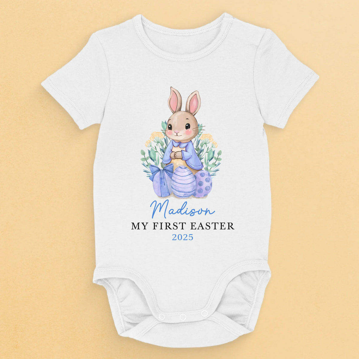 First Easter, First Memories - Family Personalized Custom Baby Onesie - Easter Gift For Baby Kids, Newborn Baby