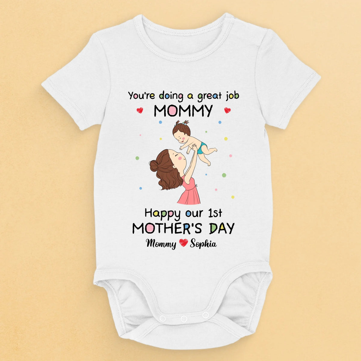 From My Tiny Hands To Your Big Heart - Family Personalized Custom Baby Onesie - Mother's Day, Baby Shower Gift, Gift For First Mom