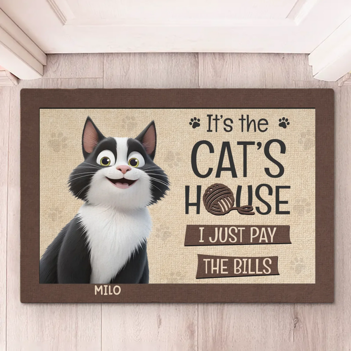 Home Is Where The Cat Rules - Cat Personalized Custom Home Decor Decorative Mat - House Warming Gift For Pet Owners, Pet Lovers