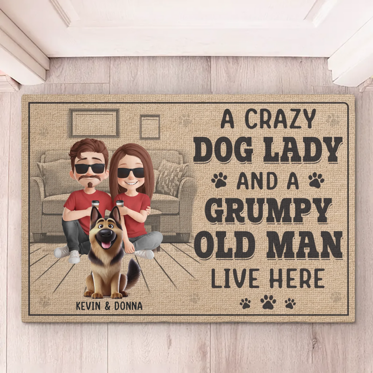Messy House, Happy Dogs - Dog Personalized Custom Home Decor Decorative Mat - House Warming Gift For Pet Owners, Pet Lovers
