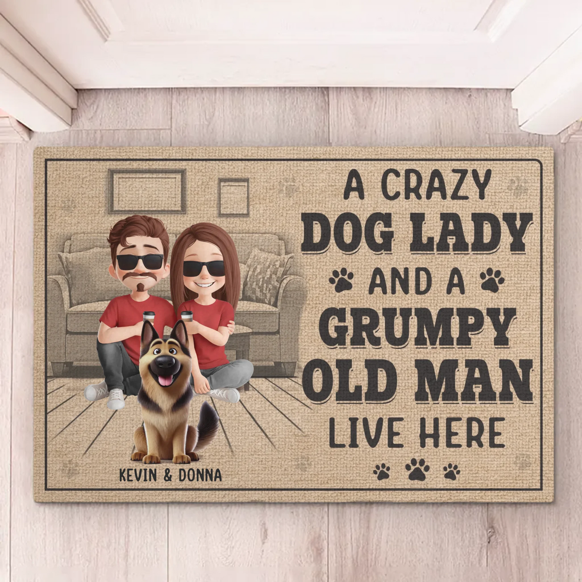 Messy House, Happy Dogs - Dog Personalized Custom Home Decor Decorative Mat - House Warming Gift For Pet Owners, Pet Lovers