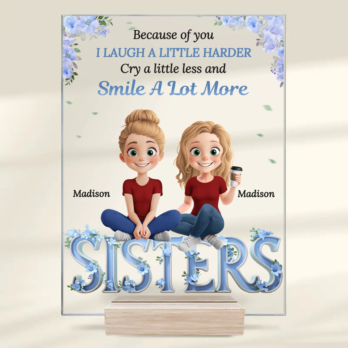 Besties Make The World A Happier Place - Bestie Personalized Custom Rectangle Shaped Acrylic Plaque - Gift For Best Friends, BFF, Sisters