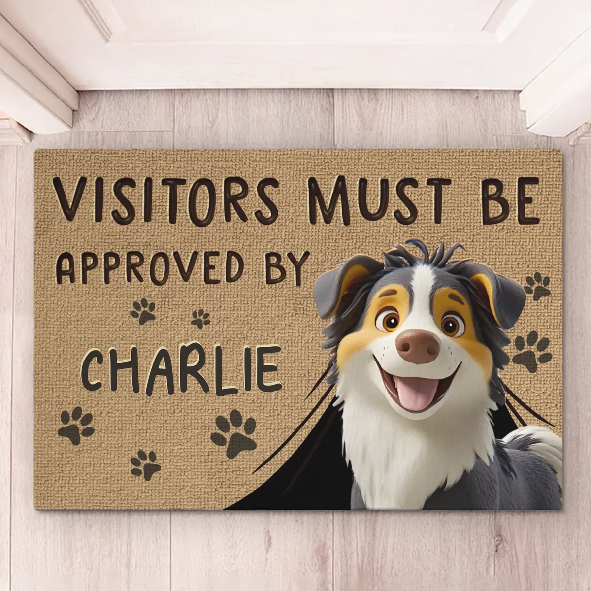 Dogs Rule Here, Humans Welcome Too - Dog Personalized Custom Home Decor Decorative Mat - House Warming Gift For Pet Owners, Pet Lovers