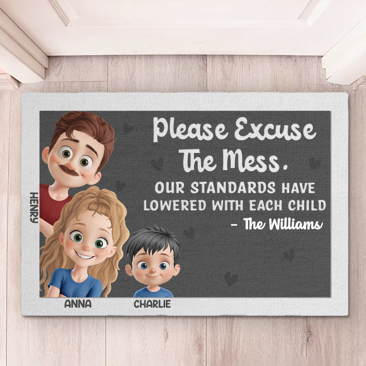 Each Child, Less Control - Family Personalized Custom Home Decor Decorative Mat - House Warming Gift For Family Members