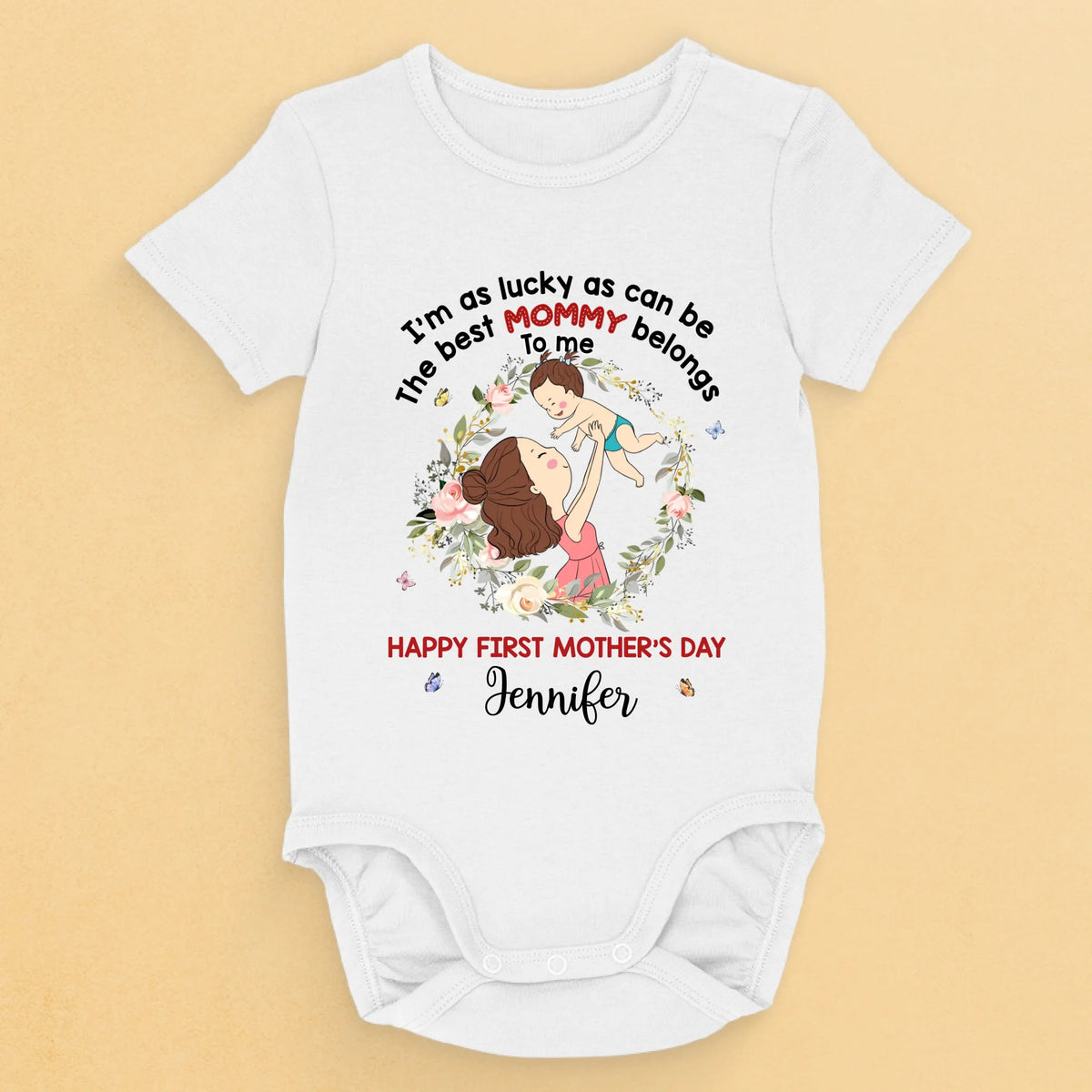 The Best Mommy Ever - Family Personalized Custom Baby Onesie - Mother's Day, Baby Shower Gift, Gift For First Mom