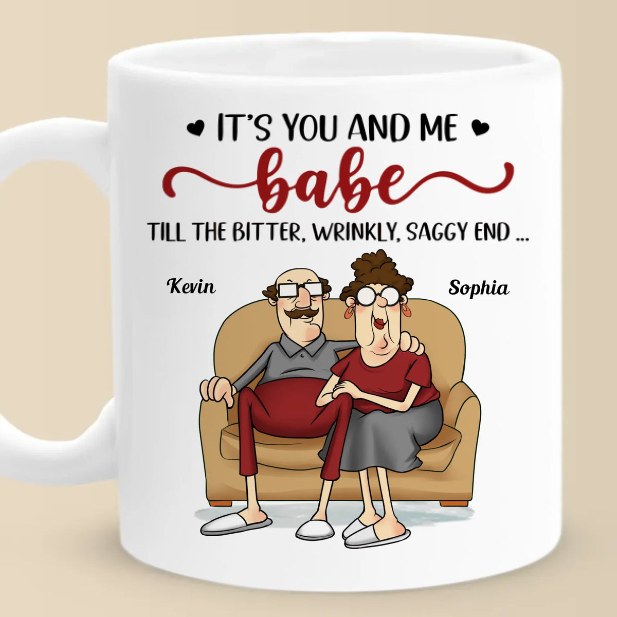 It's You And Me Till The Bitter End - Couple Personalized Custom Mug - Gift For Husband Wife, Anniversary