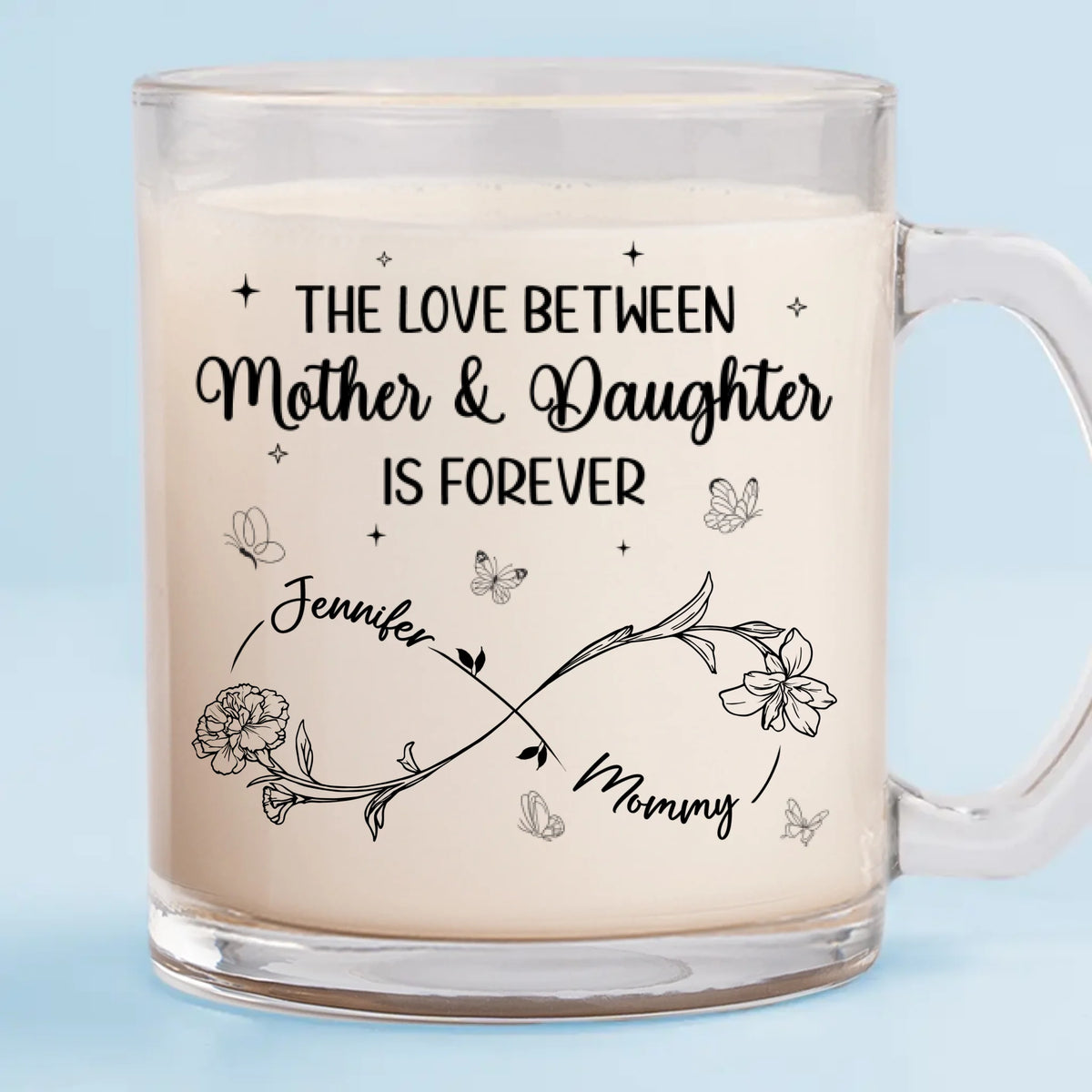 You Are My Heart, My Joy, My Daughter - Family Personalized Custom Glass Mug - Mother's Day, Gift For Mom, Daughter