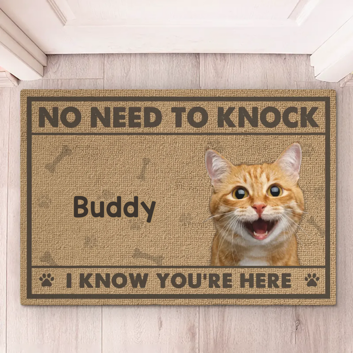 Custom Photo Guarded By Paws And Love - Dog & Cat Personalized Custom Home Decor Decorative Mat - House Warming Gift For Pet Owners, Pet Lovers