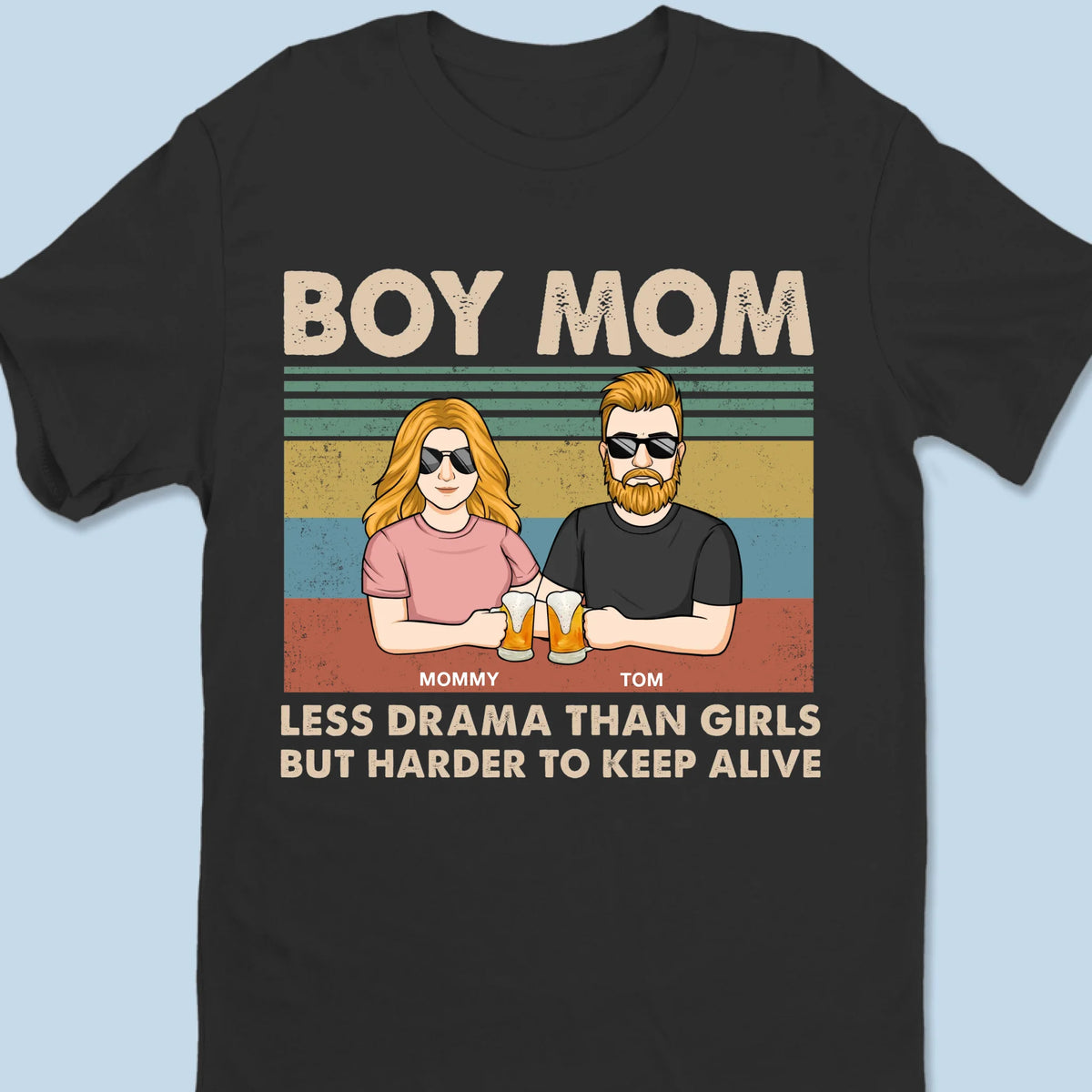 Less Drama, More Chaos - Family Personalized Custom Unisex T-shirt, Premium T-shirt, Hoodie - Mother's Day Gift For Mom, Son