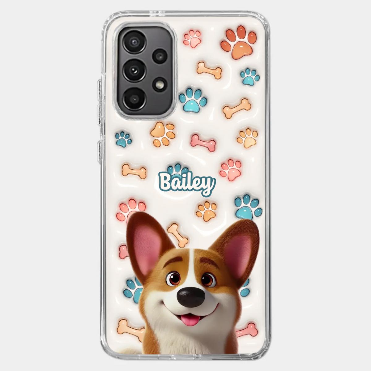 Barking With Joy - Dog Personalized Custom 3D Inflated Effect Printed Clear Phone Case - Gift For Pet Owners, Pet Lovers