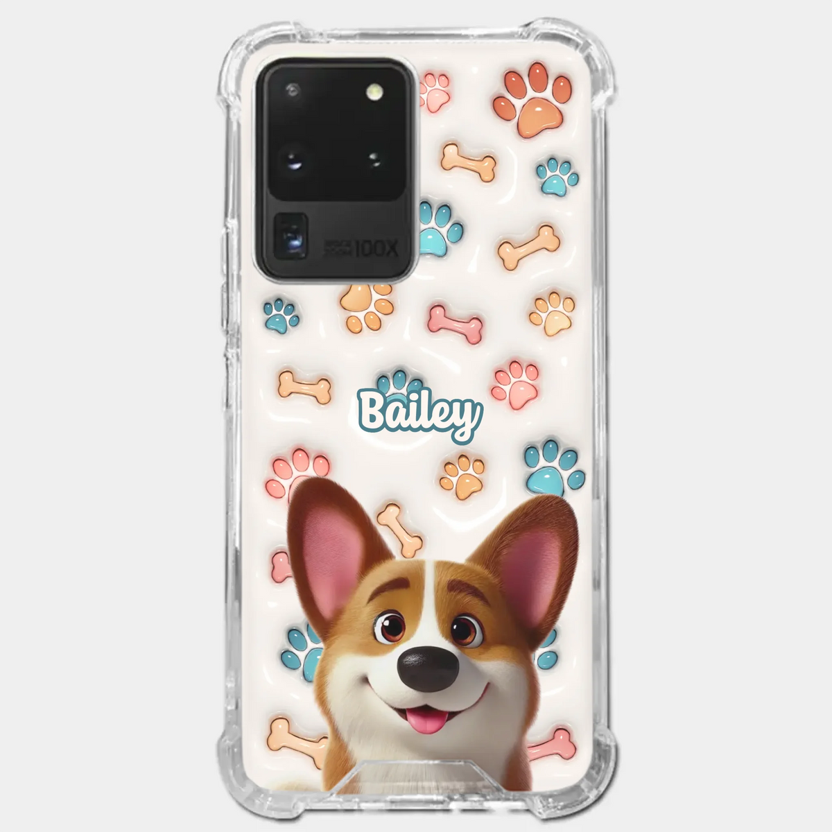 Barking With Joy - Dog Personalized Custom 3D Inflated Effect Printed Clear Phone Case - Gift For Pet Owners, Pet Lovers
